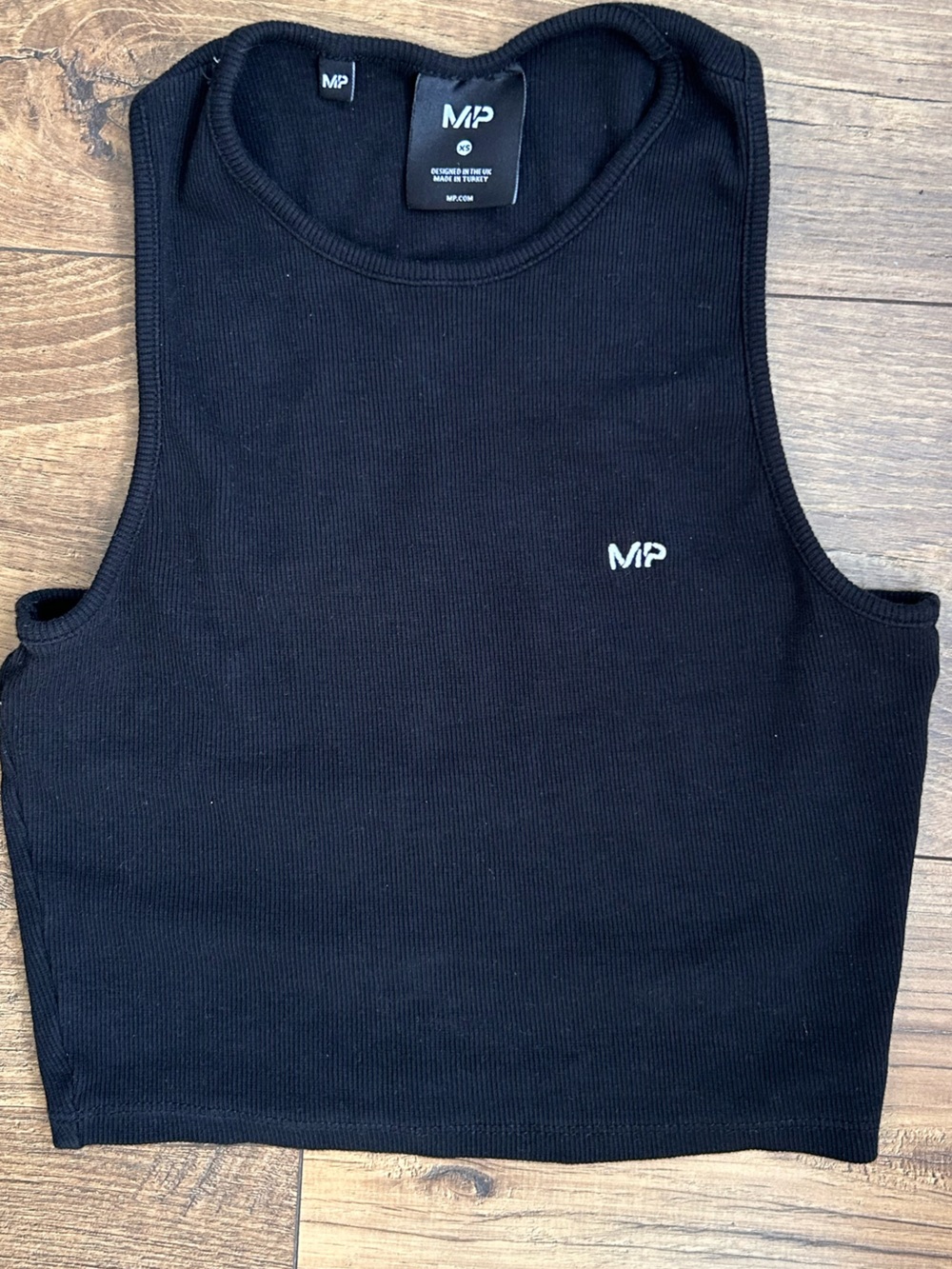 MP Women’s Black Ribbed Cropped Tank Top
